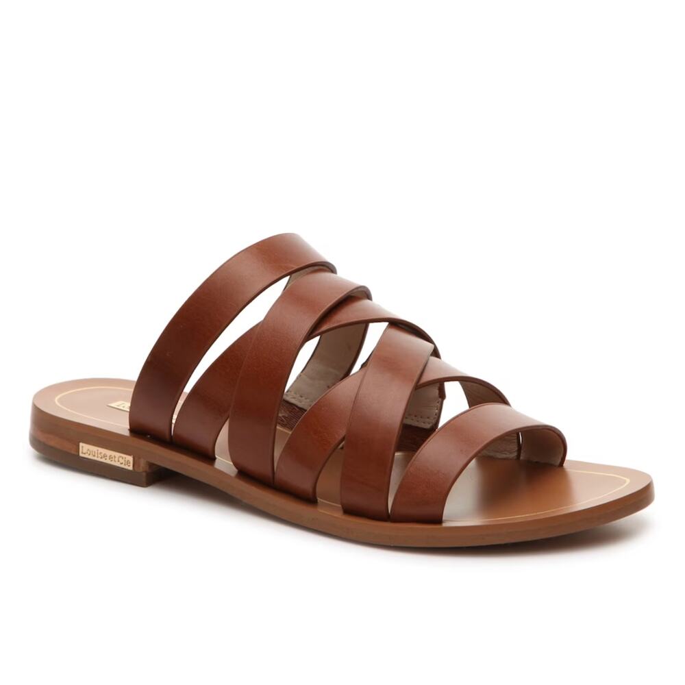 Louise et Cie Brown Leather Slide Sandals